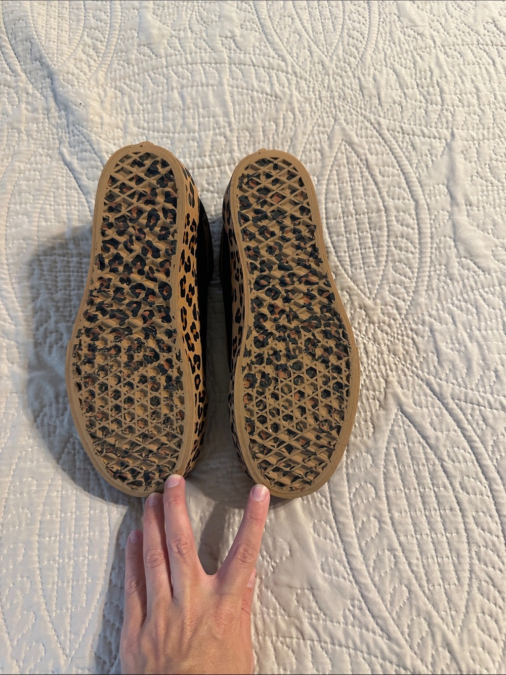 Vans Black Canvas Sneakers with Tan Leopard Platform - Picture 4 of 4